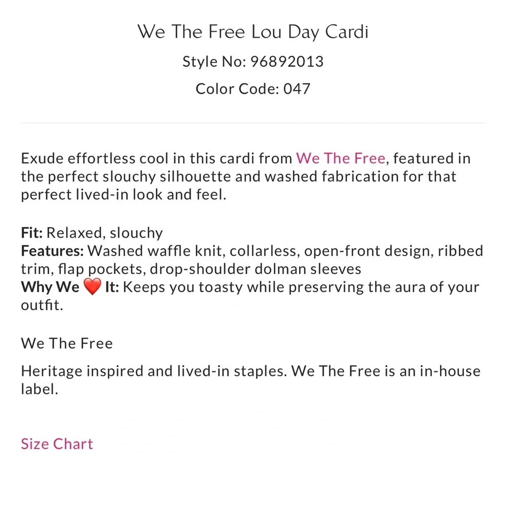 NWOT Free People We the Free Lou Day Cardi in Puff Pastry